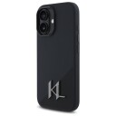 Karl Lagerfeld iPhone 16 MagSafe Mobildeksel i Silikon med Metallskygge - Svart