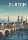 Zurich Switzerland Cityscape Plakat / 70x100