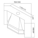 Røroshetta Populær Hjørnehetter Ventilator Børstet Stål / 95x60cm Fellesavtrekk