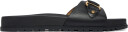 Lauren Ralph Lauren Tasha Leather Slide Sandal   Black   37.5