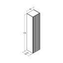 Dansani Inzo Urban Riflet Høyskap Slim 1 dør B40cm Hvit Matt / 40cm Versjon B Venstre Hengslet