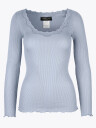 Rosemunde Babette Silk T-Shirt W/ Lace Blå S