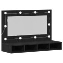  LED Speilkabinett i Svart Eik 90x31.5x62 cm
