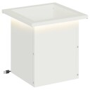 vidaXL Hageplantekasse med LED Hvit 30 x 30 x 30 cm Stål