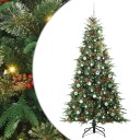  Kunstig sammensatt juletre med 300 LED grønn 210 cm PE og PVC