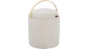 Serano puff med trehåndtak 40 cm rund   Beige