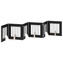 Vidaxl Foldbar Hundegitter Med Stativer 6 Stk. Svart Eik 362 cm