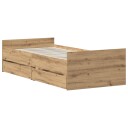 vidaXL Sengestamme Artisan eik 100 x 200 cm Konstruert tre