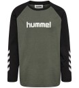 Hummel T skjorte   HmlJR Logo   Castor Grå   Hummel   7 8 år (122 128)   T skjorte Armygrønn Hvit Svart