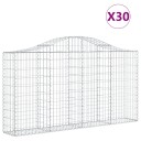 vidaXL Gabionkurver buede 30 stk 200x30x100/120 cm galvanisert jern