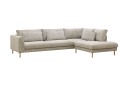 Florenz 4 seters Høyrevendt L formet Sjeselongsofa i Stoff   Grå / Beige