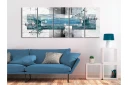 Bilde Mysterious Mechanism 5 Parts Narrow Blue 225x90 Artgeist sp. z o. o.