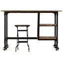 vidaXL Skrivebord med sammenleggbar krakk heltre mango 115x50x76 cm