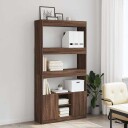  Highboard brun eik 92x33x180 cm konstruert tre