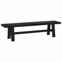 vidaXL Spisebenk NOAIN 180 x 41 x 45 cm Massiv furu Svart