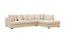 Rossita 4 seters Høyrevendt L formet Dyp Sjeselongsofa med Hel Pute i Chenille   Beige