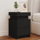  Nattbord med LED svart 35x39x55 cm 8721012253353