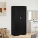 Garderobeskap Svart eik 82.5 x 51.5 x 180 cm Konstruert tre
