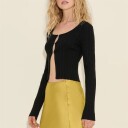 Holzweiler Uneven Rib Knit Cardigan Black