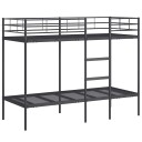  Køyeseng uten madrass svart 75x190 cm stål 42000319