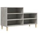 vidaXL Skoskap betonggr? 102x36x60 cm konstruert tre
