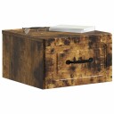  Vegghengt Nattbord med skuff 2 pcs Røkt Eik 34,5 x 33 x 20 cm
