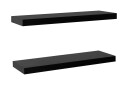 Vegghyller 2 stk svart 80x20x3,8 cm  