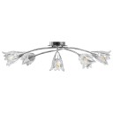 vidaXL Taklampe gjennomsiktige glasskjermer for 5 E14 lyspærer tulipan