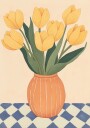 Yellow Tulips in Orange Vase Plakat Plakat / 40x50cm