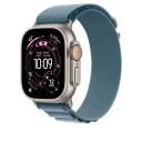 Apple 49/46 mm Light Blue Alpine Loop   Medium   Natural Titanium Finish
