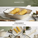 BARBARY&OAK Støpejern Grillpanne, 26cm, Kremhvit