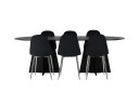 Venture Home Bootcut Spisegruppe 230 cm Oval med 6 Polar Stoler   Sort