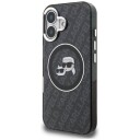 Karl Lagerfeld iPhone 16 MagSafe Deksel med Glitter og Choupette Logo - Svart