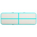 vidaXL Oppblåsbar gymnastikkmatte med pumpe 400x100x20 cm PVC grønn
