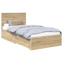  Sengestamme med skuff Sonoma eik 100 x 200 cm Konstruert tre