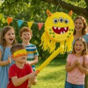 Northix Monster Piñata-sett Inkluderer pinne og maske til fester 10051632