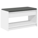 vidaXL Gangbenk Hvit 83 x 38 x 45 cm Konstruert treverk og stoff