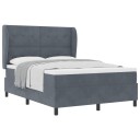  Box Spring Seng med Madras Mørkegrå 140x190 cm Fløyel
