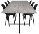 Venture Design Jepara & Polar spisegruppe Grå/svart 6 st stoler & bord 250 x 100 cm