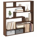  Kubeformet vegghylle 7 rom brun eik konstruert tre 8721158650597