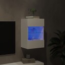 vidaXL Vegghengt TV-benk med LED hvit 40x30x60,5 cm 8721012256620