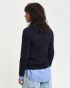 Gant Kabelstrikket turtleneck genser i bomull EVENING BLUE XS
