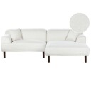 Hjørnesofa Holt   Hvit brun/Bouclé
