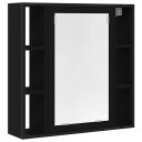  Baderomsskap med speil svart eik 60x16x60 cm konstruert tre