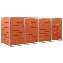 vidaXL Søppeldunkskur firedobbelt 276,5x77,5x115,5 rustfritt stål