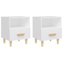 vidaXL Nattbord 2 stk hvit 40x35x47 cm