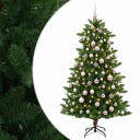 vidaXL Kunstig juletre med kuler 180 cm 300 LED-lys Varmhvit