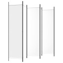 vidaXL Romdeler 6 paneler hvit 300x200 cm stoff