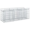 vidaXL Gabion hevet seng 150 x 50 x 60 cm Galvanisert stål Sølv