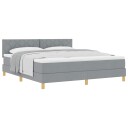  Box Spring Seng med Madrass Lysegrå 180x200 cm Stoff